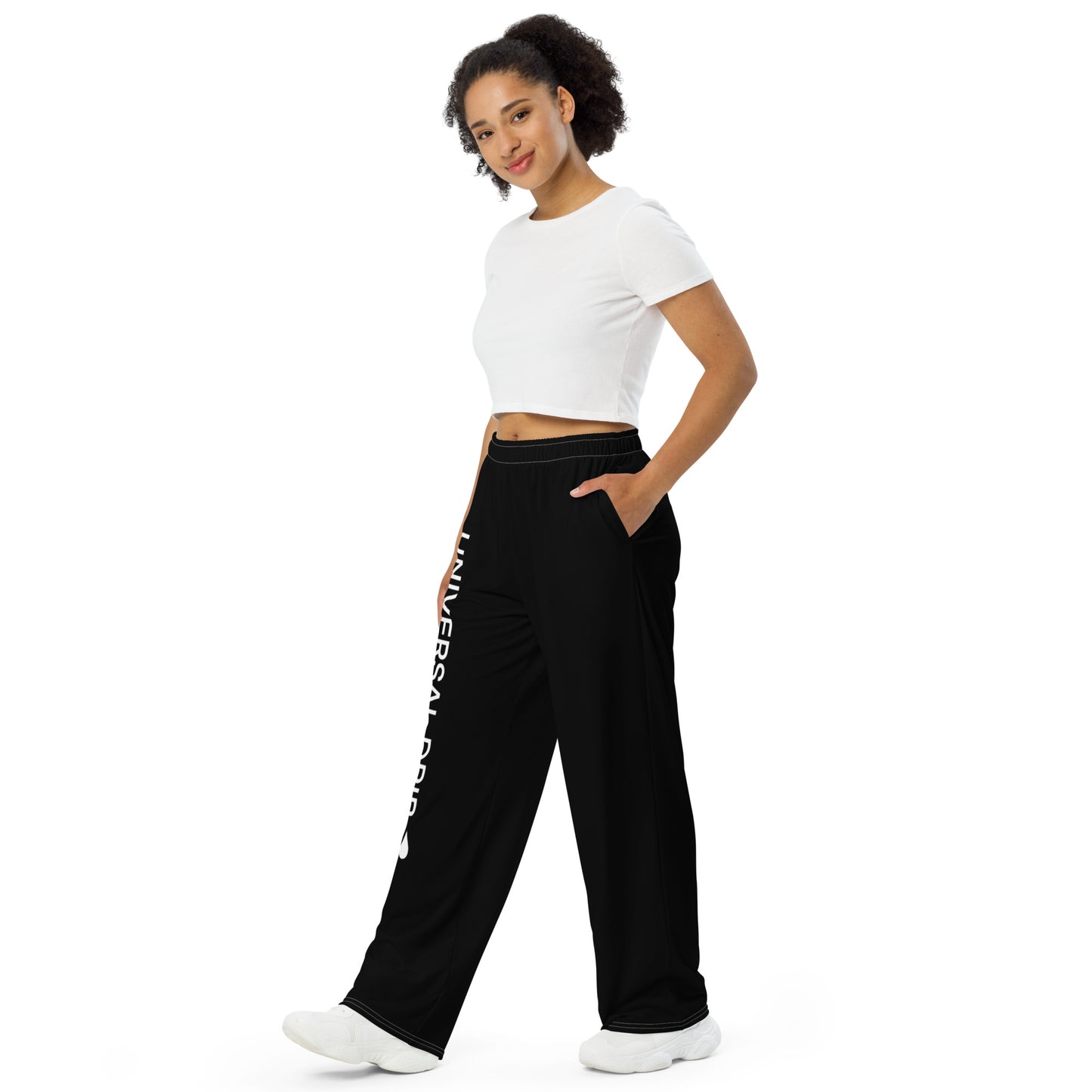 1 B/W All-over wide-leg pants