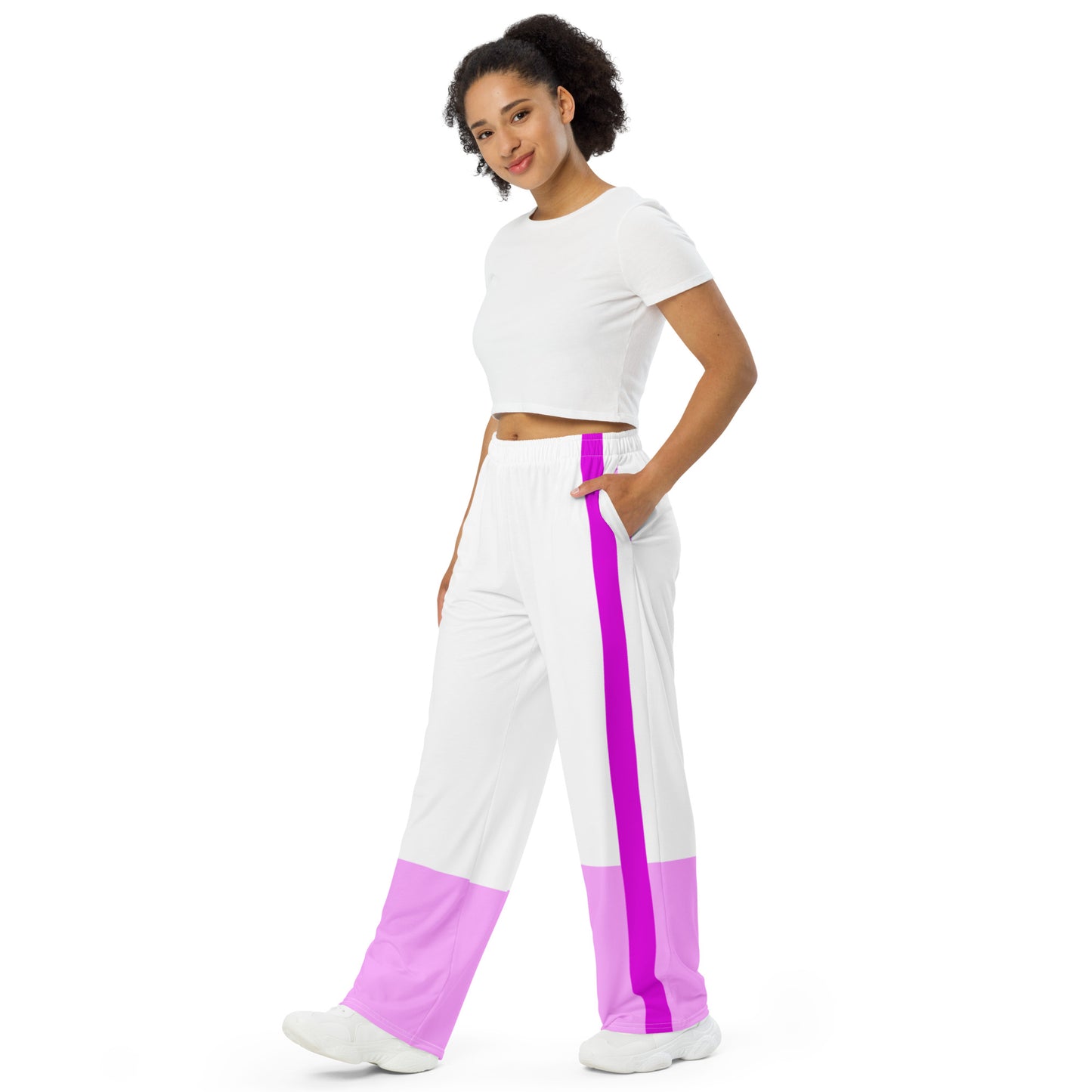 9 All-over print wide-leg pants