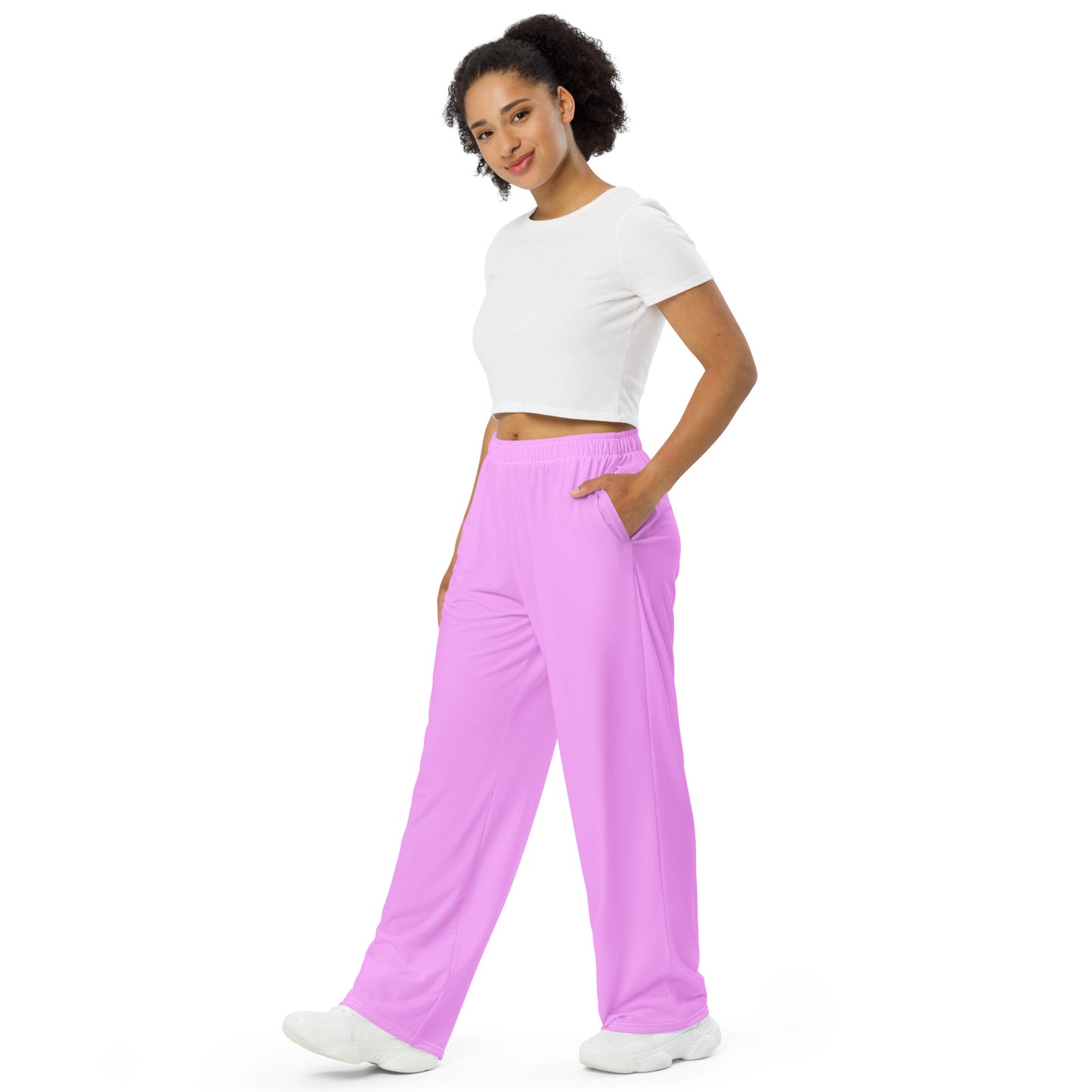 9 All-over print wide-leg pants