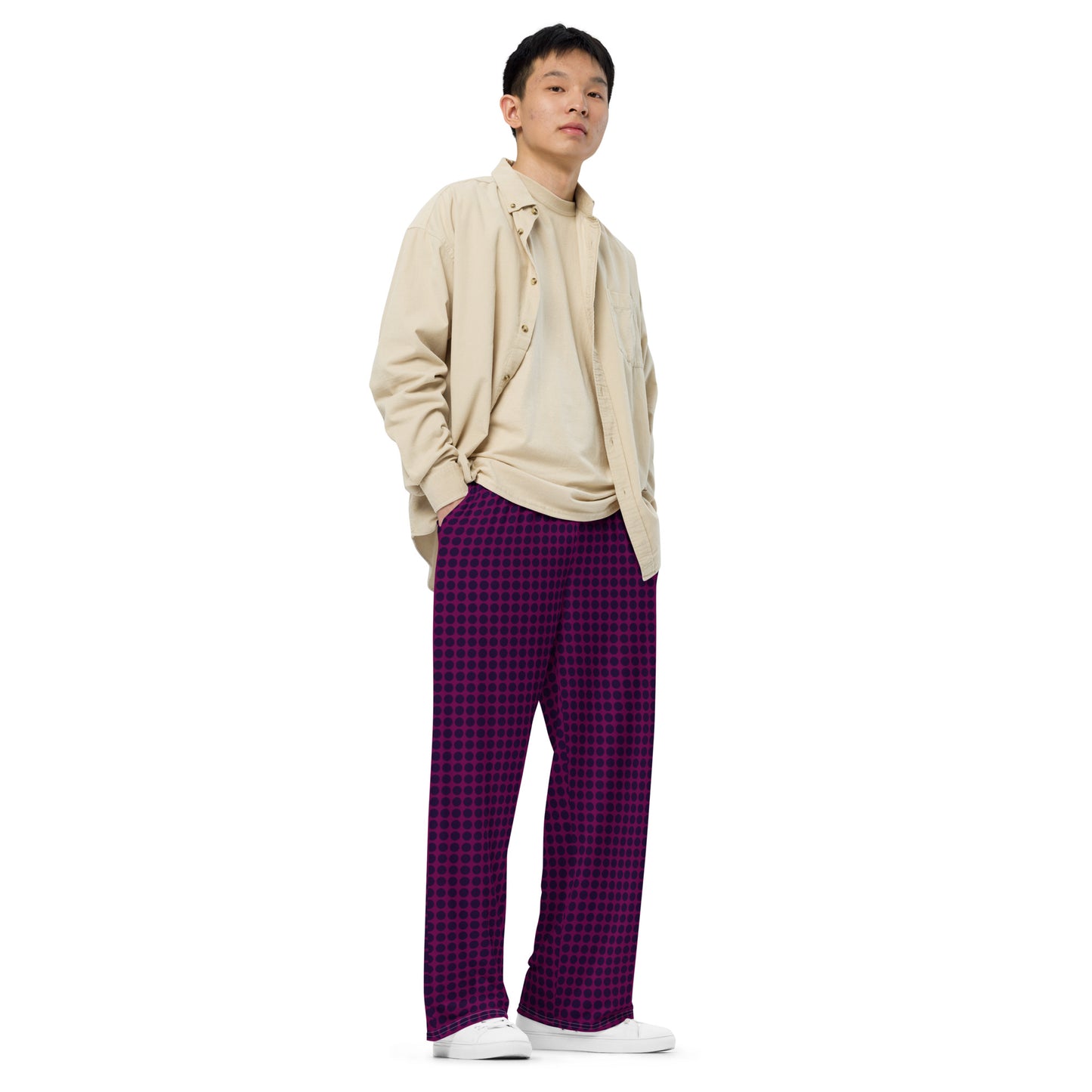 1-2 All-over print unisex wide-leg pants