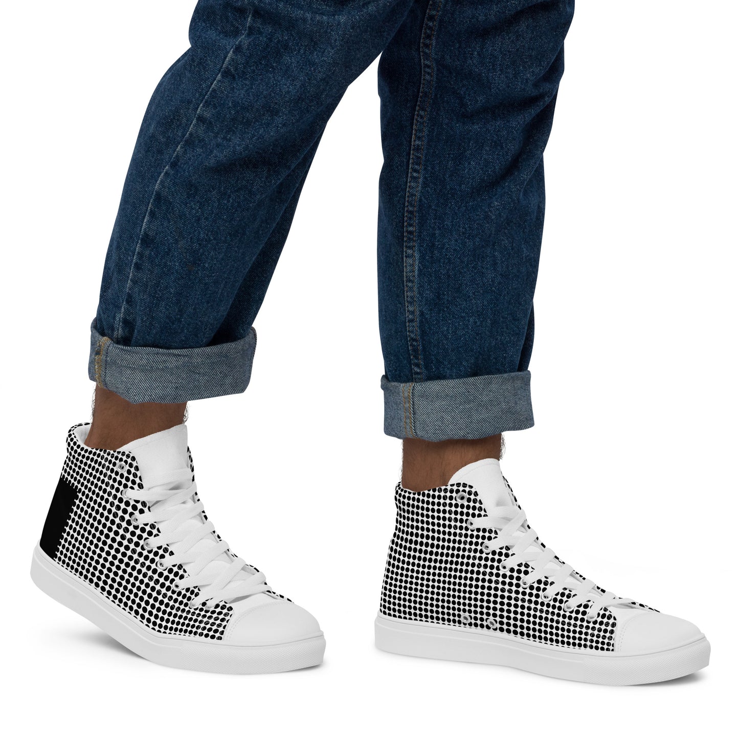 1 B/W Men’s high top canvas shoes