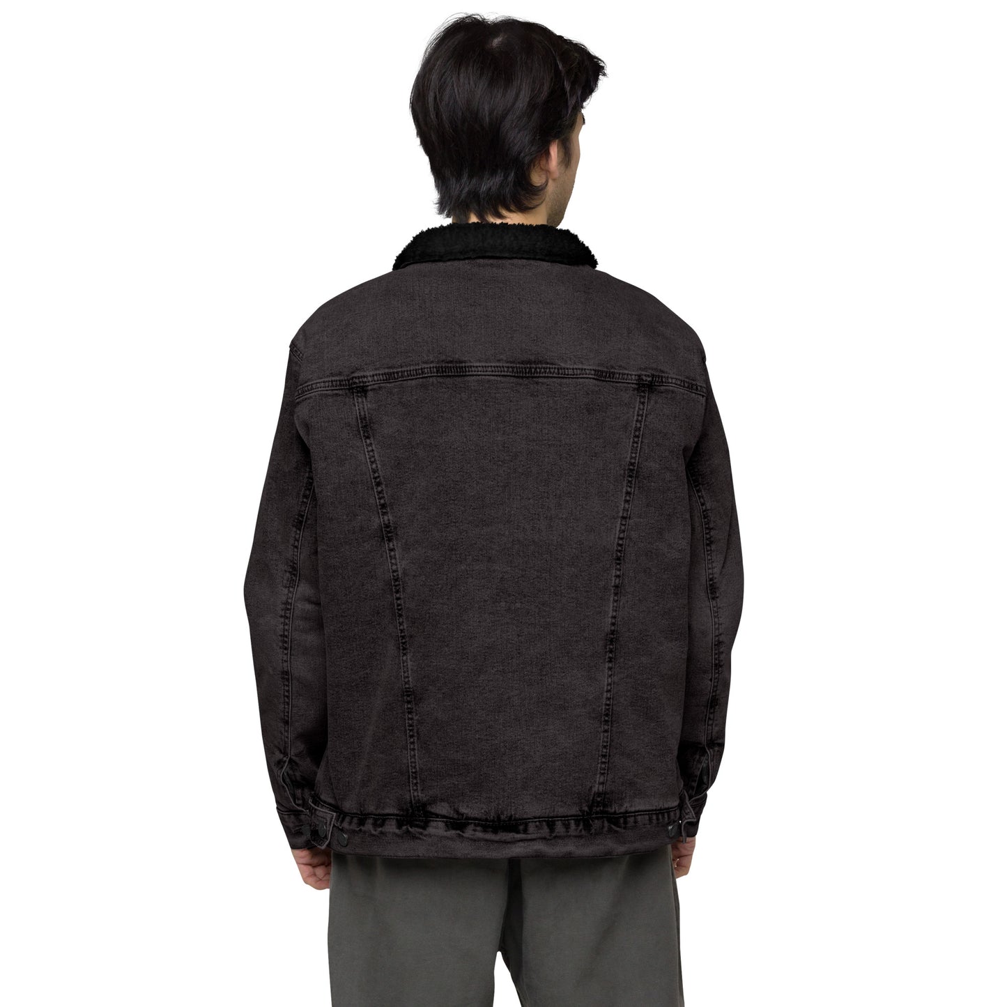 1 B/W Black denim sherpa jacket