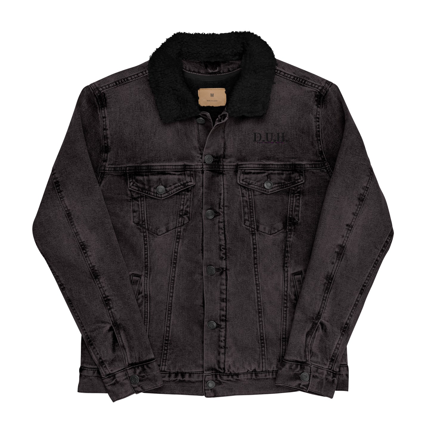 1 B/W Black denim sherpa jacket