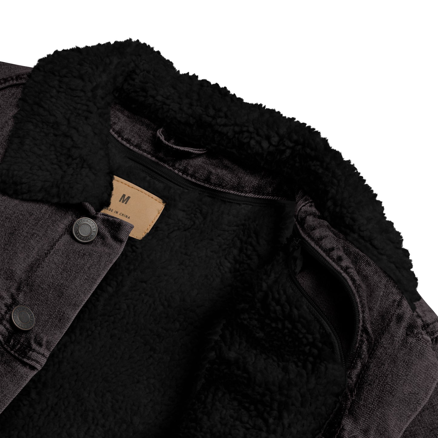 1 B/W Black denim sherpa jacket