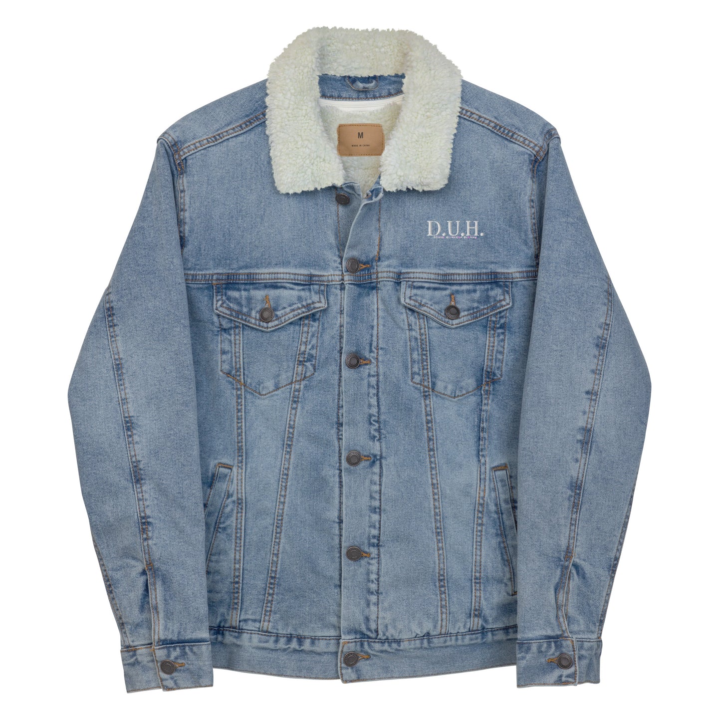 DUH Unisex denim sherpa jacket Between a Smile and Tear