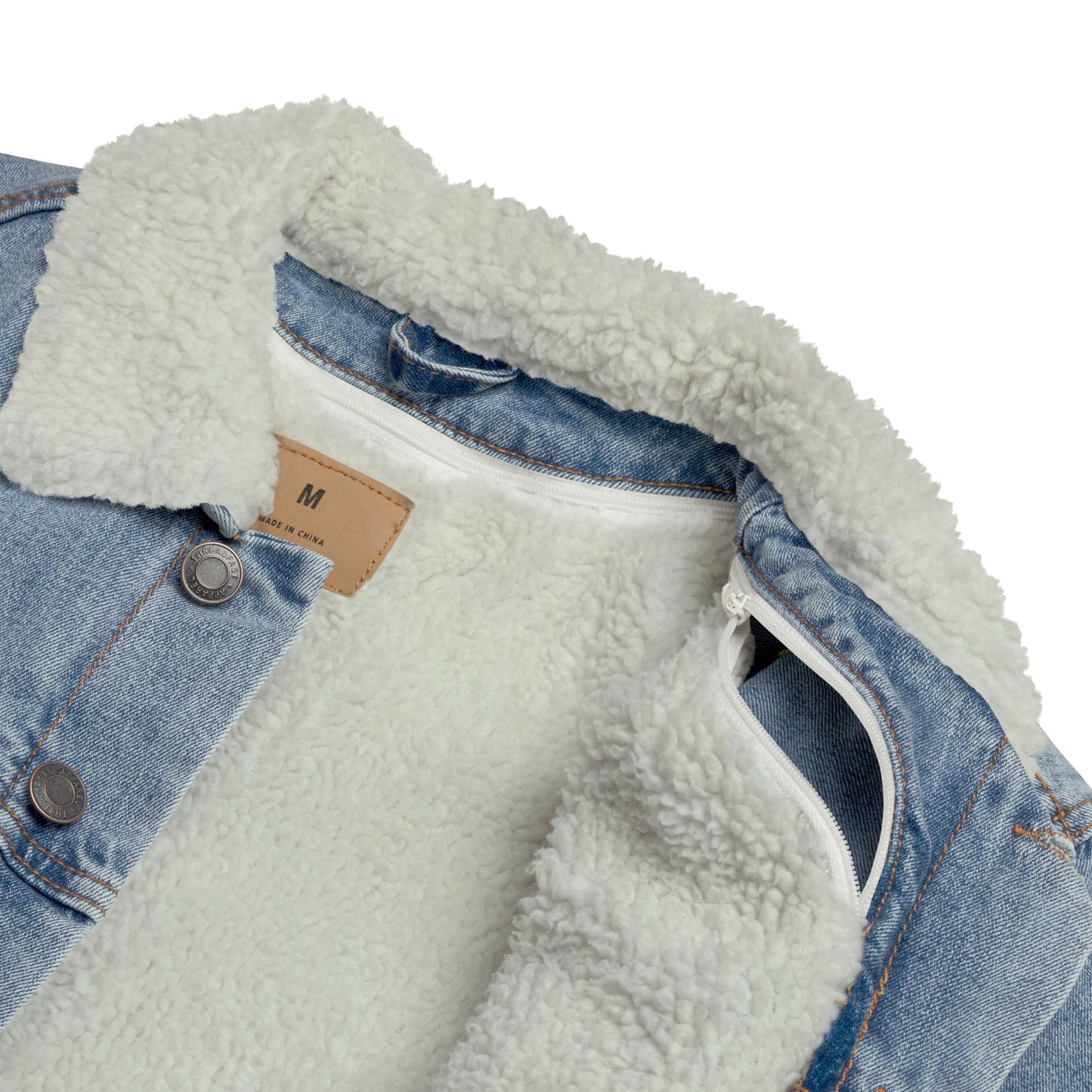 DUH Unisex denim sherpa jacket Between a Smile and Tear